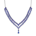D'Joy Tanzanite 8.65 ctw Fern Leaf Necklace in Rhodium Over Sterling Silver 18 Inches - Sticky add to cart bar