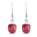 D'Joy Norwegian Thulite Carved 8.25 ctw Earrings in Black Oxidized Sterling Silver - Sticky add to cart bar