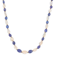 Tanzanite and Ethiopian Welo Opal 98.00 ctw Beaded Necklace in 18K Yellow Gold Over Sterling Silver 18-20 Inches