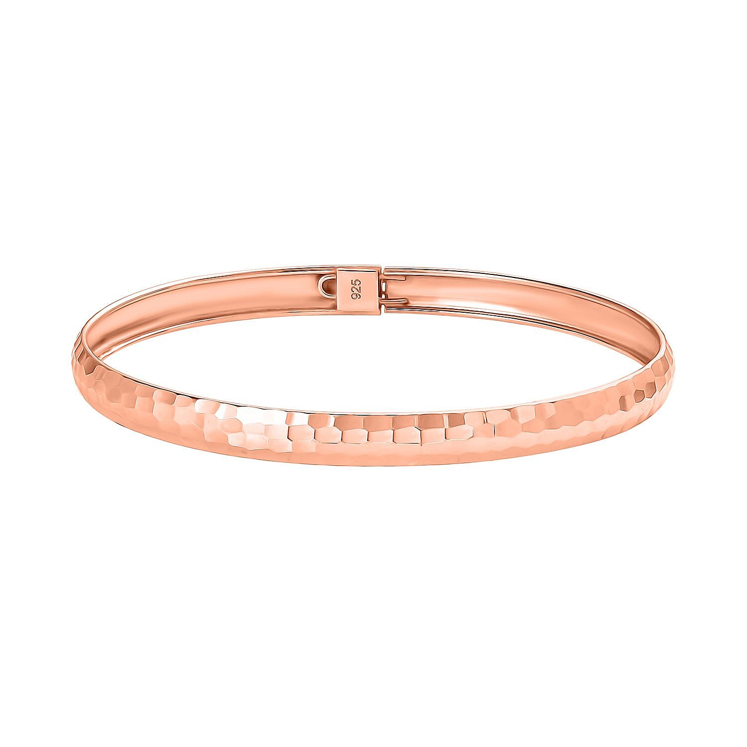 Doorbuster 18K RG Over Sterling Silver Bangle Bracelet (7.25 in) (4.60 g)
