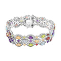 Multi gemstones Bracelet  Sterling Silver 14.27 ctw ,  Sliver Wt. 17 g - Sticky add to cart bar