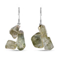D'Joy Artisan Crafted Rough Cut Montezuma Prasiolite 79.25 ctw Fancy Earrings in Sterling Silver - Sticky add to cart bar