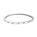 J Francis Embellished with Zirconia by Swarovski Bangle in Rhodium Over Sterling Silver (6.50 In) 1.40 ctw - Sticky add to cart bar