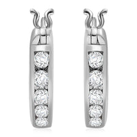 J Francis Embellished with Zirconia by Swarovski 1.20 ctw Earrings in Rhodium Over Sterling Silver