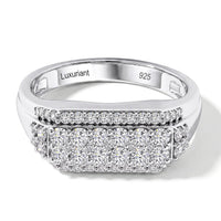 Luxuriant Lab Grown Diamond (E-F, VS) Ring in Rhodium Over Sterling Silver (Size 10.0) 1.10 ctw