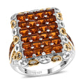Premium Santa Ana Madeira Citrine 4.25 ctw Mosaic Elegance Ring in 18K Vermeil YG and Rhodium Over Sterling Silver (Size 10.0) - Sticky add to cart bar