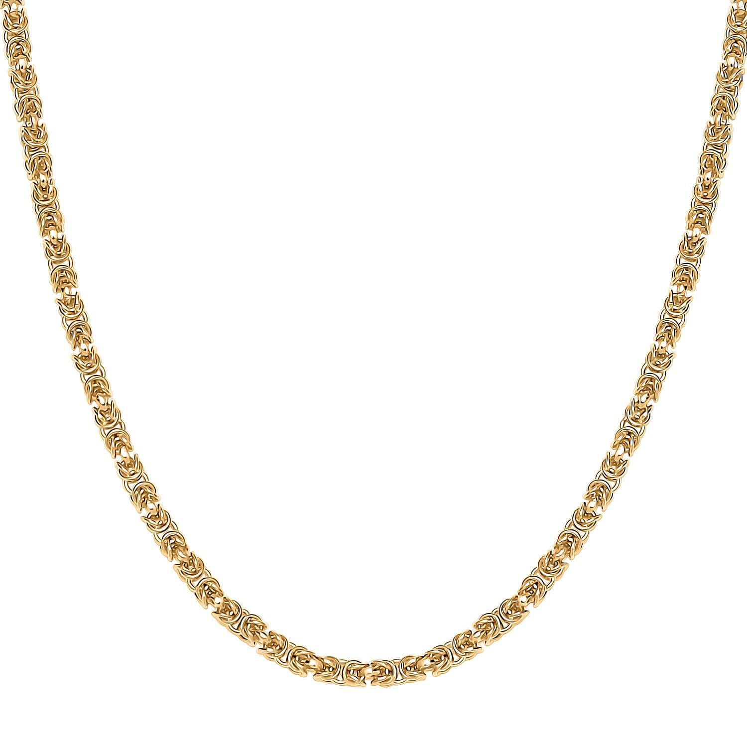 Byzantine Link Necklace in 22K Vermeil Yellow Gold Over Sterling Silver 21.8 Grams