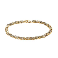 Byzantine Link Bracelet in 22K Vermeil Yellow Gold Over Sterling Silver (7.25 In) 8.2 Grams