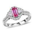 Certified & Appraised Rhapsody 950 Platinum AAAA Padparadscha Sapphire, Diamond (E-F, VS2) (0.64 cts) Ring (Size 7.0) (6.50 g) 1.72 ctw - Sticky add to cart bar