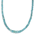 Lagoon Apatite 70.00 ctw Beaded Necklace in Rhodium Over Sterling Silver 18-20 Inches - Sticky add to cart bar