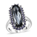 J Francis Embellished with Silver Night and Tanzanite Color Crystal by Swarovski Ring in Platinum Bond (Size 10.0) - Sticky add to cart bar