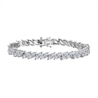 J Francis Embellished with Zirconia by Swarovski Bracelet in Rhodium Over Sterling Silver (7.25 In) 21.90 ctw