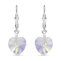 J Francis Embellished with Aurora Borealis Crystal by Swarovski Lever Back Earrings in Sterling Silver 5.40 ctw - Sticky add to cart bar