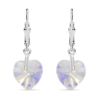 J Francis Embellished with Aurora Borealis Crystal by Swarovski Lever Back Earrings in Sterling Silver 5.40 ctw