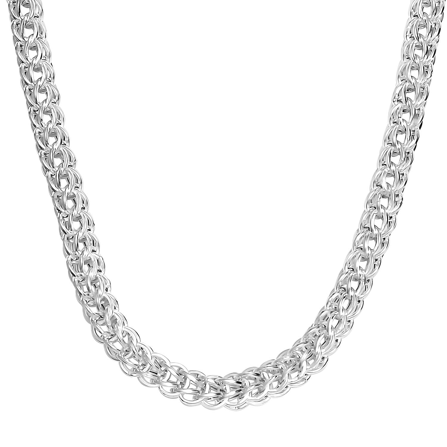 Wheat Link Necklace in Sterling Silver  (20 Inches) (40 Grams)