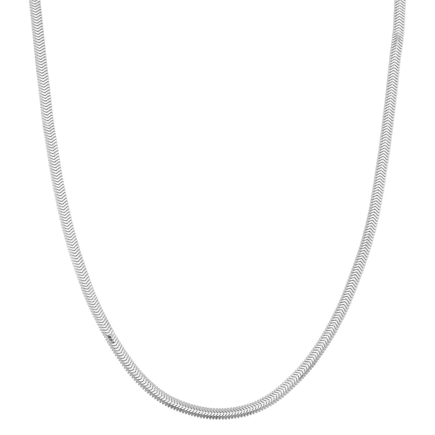 Horned Snake Chain Necklace in Rhodium Over Sterling Silver 9.30 Grams 20 Inches