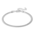 Rhodium Over Sterling Silver Herringbone Chain Bracelet (6.50-8.0In) (3.50 g) - Sticky add to cart bar