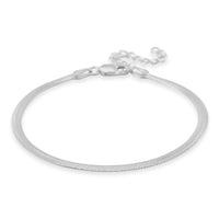Rhodium Over Sterling Silver Chain Bracelet (6.50-8.0In) (3.35 g)