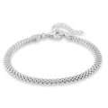 Rhodium Over Sterling Silver Chain Bracelet (6.50-8.0In) (2.50 g) - Sticky add to cart bar