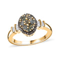 Narsipatnam Alexandrite, Natural Champagne and White Diamond (0.20 cts) Ring in 18K Vermeil YG Over Sterling Silver (Size 10.0) 0.70 ctw - Sticky add to cart bar