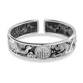 Dragon and Phoenix Cuff Bracelet in 999 Fine Silver (7.25 In) 48.35 Grams - Sticky add to cart bar