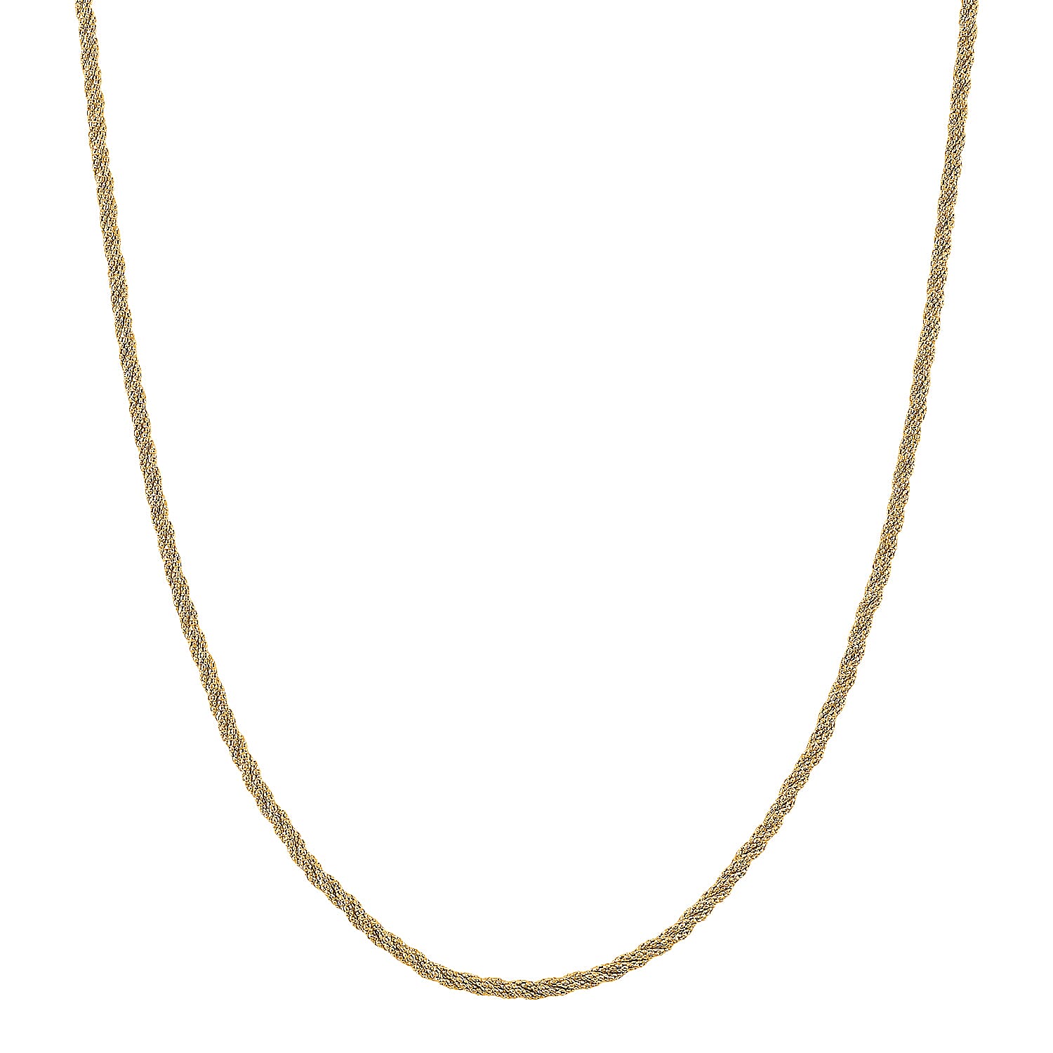 Twist Small Round Hug Chain Necklace in 14K Yellow Gold Over Sterling Silver 7 Grams 20 Inches