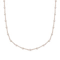 Premium White Freshwater Pearl Station Necklace (24 Inches) in ION Plated RG Stainless Steel - Sticky add to cart bar