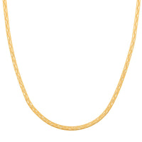 Wave Edge Blade Chain Necklace in 14K Yellow Gold Over Sterling Silver 7.30 Grams 20 Inches