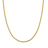 Flat Grid Chain Necklace in 14K Yellow Gold Over Sterling Silver 6.4 Grams 20 Inches