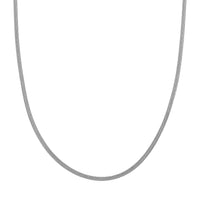 3mm Diagonal Wire Chain Necklace in Rhodium Over Sterling Silver 9.80 Grams 20 Inches