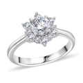 Simulated Diamond Starburst Ring in Silvertone (Size 10.0) - Sticky add to cart bar