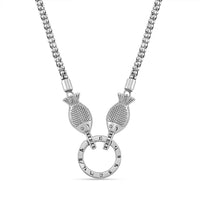 Popcorn Chain Fish Necklace in 925 Sterling Silver (24 Inches) 12.65 Grams