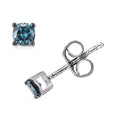 Luxuriant Lab Grown Blue Diamond (IR) SI 0.35 ctw Solitaire Stud Earrings in Rhodium Over Sterling Silver - Sticky add to cart bar