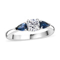 Modani White Diamond VVS1 and Blue Sapphire 0.90 ctw Ring in 950 Platinum 4.10 Grams - Sticky add to cart bar
