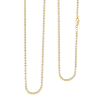 2.5mm Ice Chain Necklace in 10K Yellow and White Gold 22 Inches 9.7 Grams