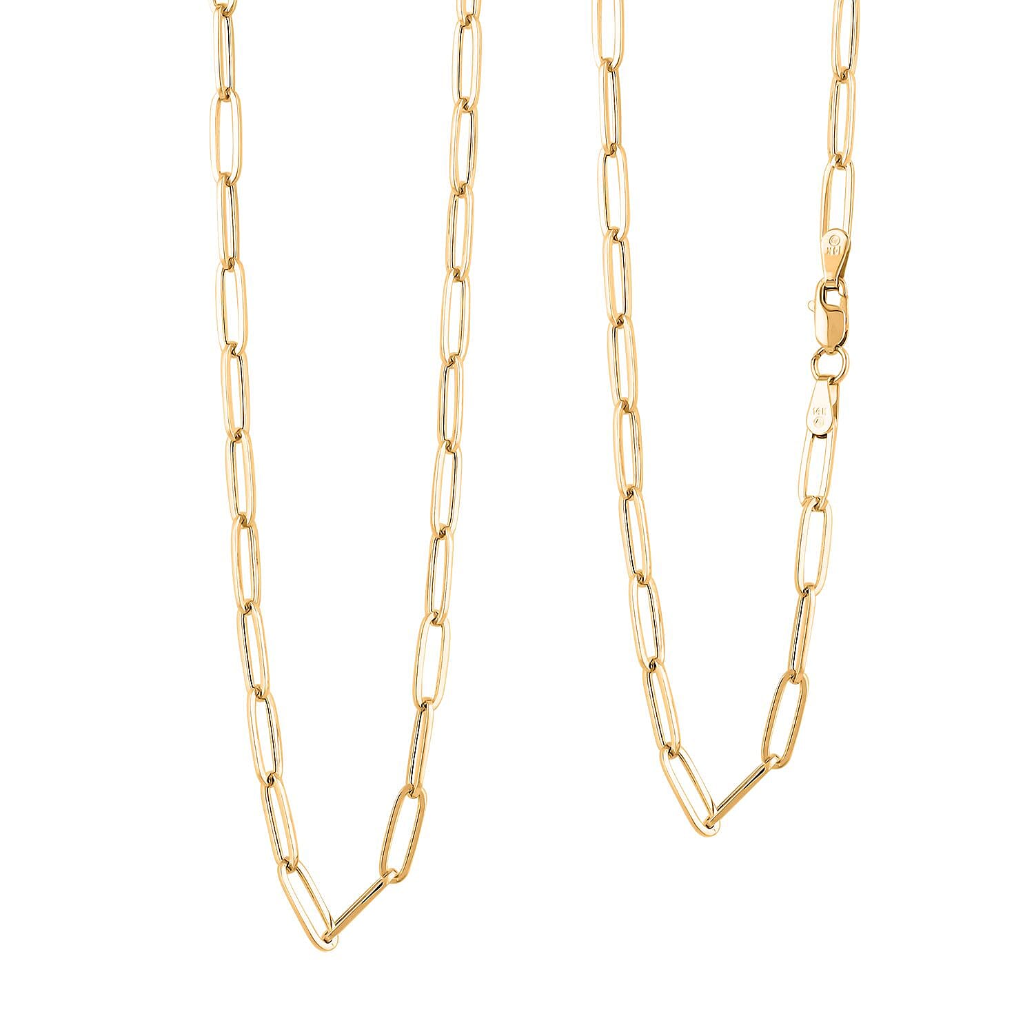 14K Yellow Gold 2.5 mm Paperclip Chain Necklace (18 Inches) (2.1 g)