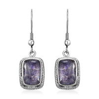 Matrix Tanzanite Earrings in Platinum Over Copper 11.00 ctw