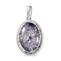 Matrix Tanzanite 3.00 ctw Solitaire Pendant in Platinum Over Copper with Magnet
