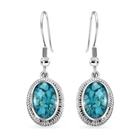 Matrix Sleeping Beauty Turquoise Earrings in Platinum Over Copper 8.00 ctw