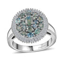 Narsipatnam Alexandrite, Diamond (0.42 cts) Ring in Rhodium Over Sterling Silver (Size 10.0) 1.70 ctw - Sticky add to cart bar