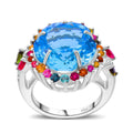 Doorbuster Premium African Amethyst, Multi Gemstone Ring in Vermeil YG Over Sterling Silver (Size 10.0) 12.65 ctw - Sticky add to cart bar