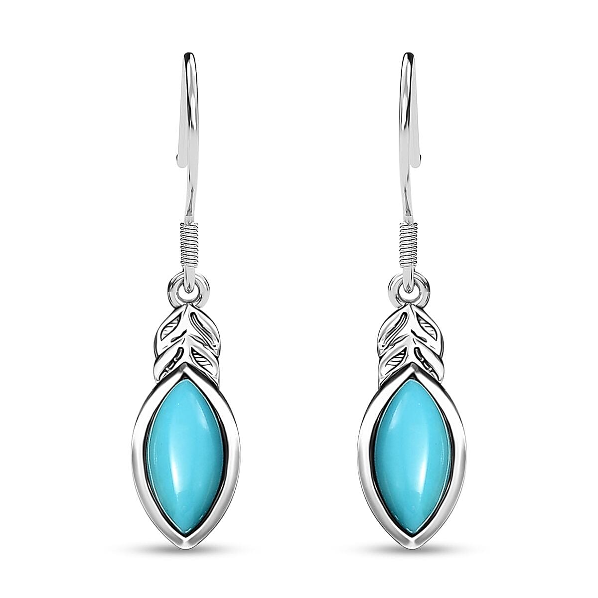 D'Joy Sleeping Beauty Turquoise 2.30 ctw Earrings in Black Oxidized Sterling Silver
