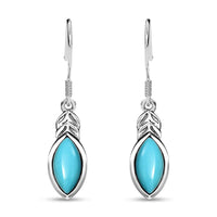 D'Joy Sleeping Beauty Turquoise 2.30 ctw Earrings in Black Oxidized Sterling Silver
