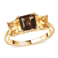 EverTrue Brazilian Smoky Quartz and Brazilian Citrine 2.35 ctw 3 Stone Ring in 18K YG Plated (Size  10.0) - Sticky add to cart bar