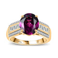 Doorbuster Certified & Appraised Luxoro AAA Radiant Ember Garnet and I2 Diamond 4.76 ctw Ring in 10K Yellow Gold (Size 6.0) (Del. in 7-10 Days) - Sticky add to cart bar