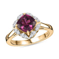Certified & Appraised Luxoro 10K Yellow Gold AAA Radiant Ember Garnet, Diamond (I2) (0.19 cts) Ring (Size 10.0) 2.00 ctw - Sticky add to cart bar