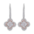 Modani G VVS Natural White and Pink Diamond 1.70 ctw Earrings in 950 Platinum and 18K White and Rose Gold 7.10 Grams - Sticky add to cart bar
