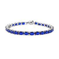 Doorbuster Tanzanian Blue Spinel (DF), Niassa Ruby (FF) Bracelet in Rhodium Over Sterling Silver (6.50 In) 13.35 ctw