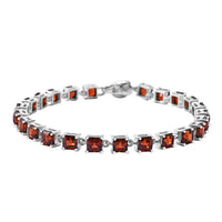 Sunset Zircon Bracelet (Size - 6.5) in rhodium Sterling Silver , Silver Wt. 9.5 g 19.20 ctw