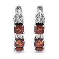 Doorbuster AAA Sunset Zircon, Niassa Ruby (FF) Earrings in Rhodium Over Sterling Silver 6.60 ctw - Sticky add to cart bar